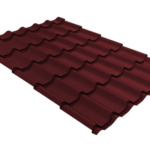 Металлочерепица Классик ("Classic") v01 0,5 Satin Matt RAL 3005 красное вино